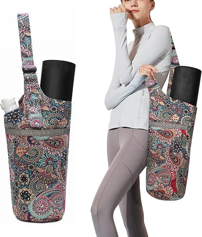 IwIeIaIrI Yoga Mat Bag for Women with Large Size Pocket and Zipper Pocket,Yoga Gifts Accessories with Adjustable Shoulder Strap- Fits Most Workout Stuff