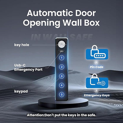 Grimtron Quick Access Wall Safe with Removable Pegboard & Shelfs, Flat Hidden Wall Safes Between The Studs 16" Centers, Black Wall Mount Safe for Valuables, Gifts for Men and Women