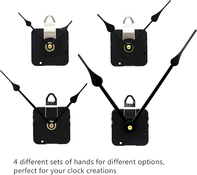 TIKROUND 12888 Quartz DIY Wall Clock Movement Mechanism Battery Operated DIY Repair Parts Replacement with 4 Sets Hands Total Shaft Length 23/32 inch .…