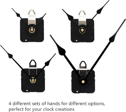 TIKROUND 12888 Quartz DIY Wall Clock Movement Mechanism Battery Operated DIY Repair Parts Replacement with 4 Sets Hands Total Shaft Length 23/32 inch .…