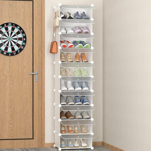 HOMIDEC Shoe Storage, 10-Tier Shoe Rack Organizer for Closet 20 Pair Narrow Shoes Shelf Cabinet for Entryway, Bedroom and Hallway