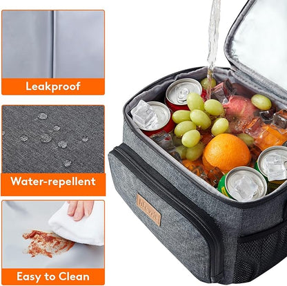 Lifewit Reusable Insulated Lunch Bag, Portable Cooler Freezable Soft Lunchbox Leakproof with Adjustable Shoulder Strap for Men Women Adult for Work Picnic or Travel, 9L 12 Can, Dark Gray