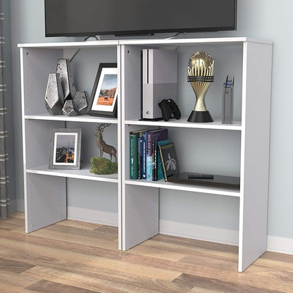 ClosetMaid SuiteSymphony Wood Shelf Unit, 2 Shelves, Adjustable, for Storage, Closet, Clothes, Shoes, Décor, TV, Books, Pure White