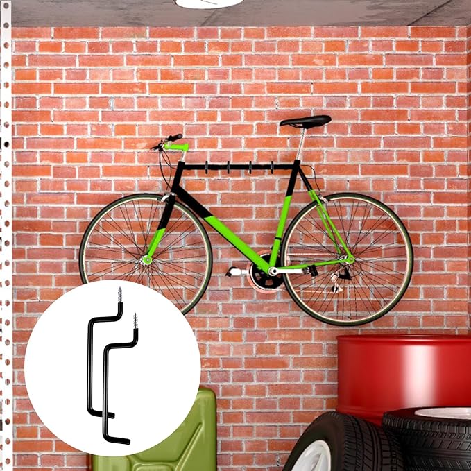 Gisafai 10 Pcs Ladder Bike Garage Hooks Screw in Storage Hanger Wall Mount Heavy Duty Shelf Organizer for Bike Foldable Chair Garage Organization Vinyl Coated (Ladder)