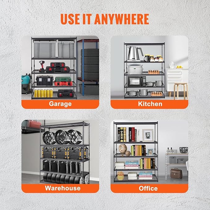Towallmark Heavy Duty Storage Shelves 48 * 24in - Storage Shelves, Heavy Duty Storage Shelves, Metal Storage Utility Rack Shelf Unit, Easy Assemble Garage Storage Shelving