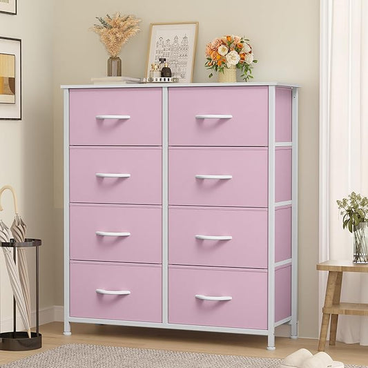 YITAHOME Black Dresser & Chest of Drawers, Tall Storage Tower with 8 Drawers, Storage Drawer Organizer for Closet, Living Room