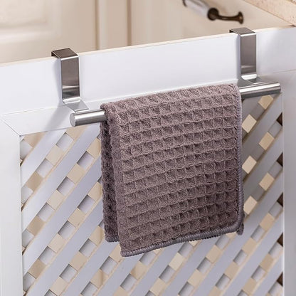 Over Cabinet Towel Bar 9" Kitchen Towel Rack - Silver, Stainless Steel Towel Holder for Cabinet - 1 Pack