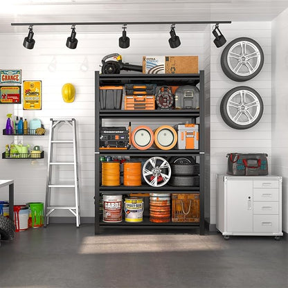 72" H X 48" W X 24" D Heavy Duty Garage Shelving Unit 5 Tier 3500 LBS Storage Shelves Adjustable Industrial Metal Wire Shelf Unit for Garage,Basement,Pantry,Warehouse,Commercial