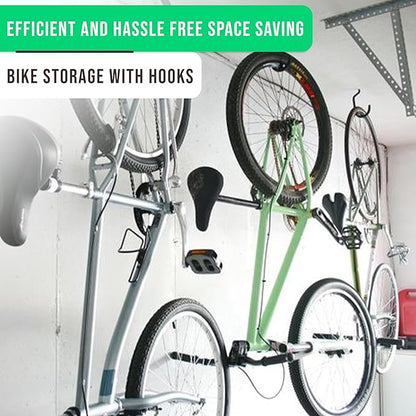 4 Pack Heavy Duty Extra-Large Garage Storage Utility Hooks - 7 Inches for Garage Wall and Ceiling - Garage Hooks for Hanging Bicycle, Ladder, Hose, Cords, and Garden Tools