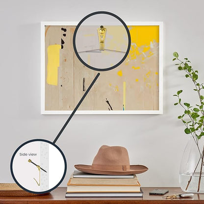 OOK 50615 Professional Picture Hangers, Art Hangers, Padded, Brass, Reusable Picture Hooks, 20lb (15 set)