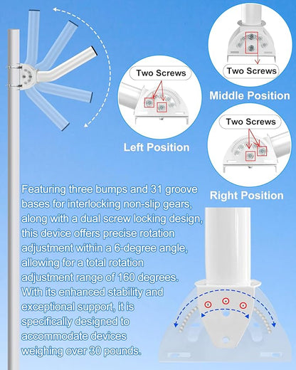 Outdoor Antenna Mount for Wireless Bridge, 1-Pack 11 in Dual Screw Locking J Pole Mounting Bracket for Wall or Pole, 160° Angle Adjustable, 1.38 in OD, for CPE, Access Point or Weather Station