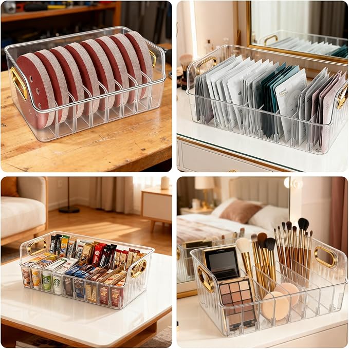 2 Sets 5 Inch Sanding Discs Storage Bins - 8 Slots for Classified Organization, Sandpaper Storage Holder, Woodworking Tool Box Organizers, Storage Rack (Excluding Sandpaper)