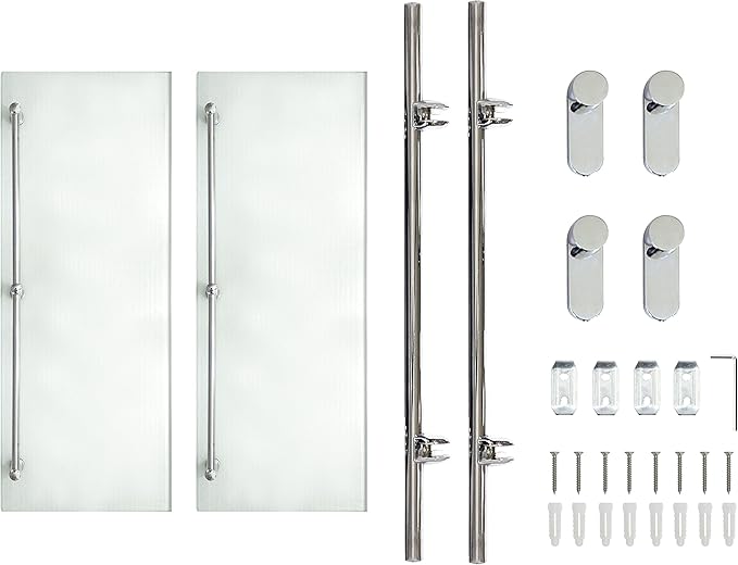 Double Wall Glass Shelf with Pre-Installed Rail - Polished Chrome - Oval Series - 5 Year Warrantee