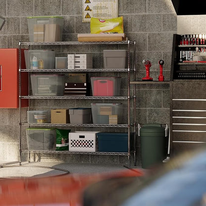 14" Deep x 60" Wide x 64" Height Wire Shelving Kit | 5-Tier | NSF Commercial Storage Rack Unit