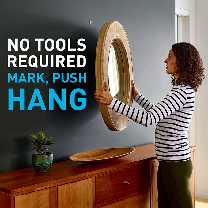 3M Claw 15 lb. Drywall Picture Hanger with Spot Markers, Heavyweight Hanging Solution for Room Decor and Office Decor, Including Mirrors or Large Art – 5 Pack