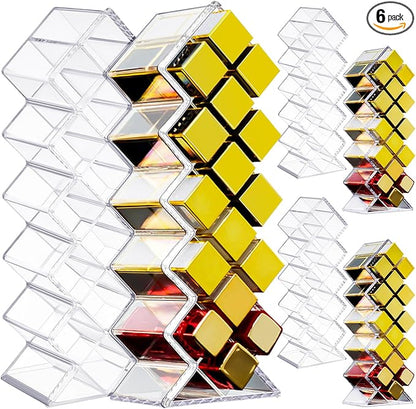 6 Pack Acrylic Lipstick Holder Organizer 96 Slots Clear Lip Gloss Holder Organizers Stackable Fish Shape Lipsticks Tower Lipstick Case Display Stand Storage Box for Makeup Cosmetic Vanity drawer