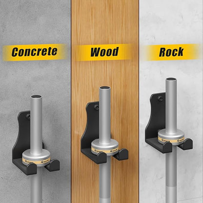 Barbell Wall Holder, Durable Olympic Barbell Hanger with Protective Pad, Space Saving Barbell Holder for Squat Rack, Home Gym and Garage, Holds Under 33mm Bar Size