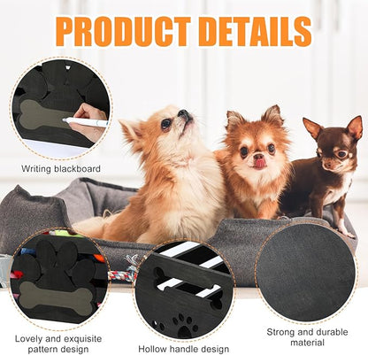 Large Dog Toy Basket Wood Dog Toy Bin Storage Baskets Box with Handles and Label Position Design Large Organizer with Paw Pattern Print for Pets Toys Food Blankets Clothes 18"x12"x10"