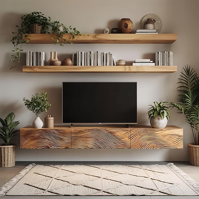 1 Pack Large Shelf Brackets Long Floating Shelf Bracket Invisible Floating Shelf Hardware Heavy Duty Floating Mantel Brackets(70"X6"X3")