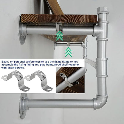 WEBI Wall Mounted Clothes Rack with Shelf,36" Industrial Pipe Clothing Rack with Shelf with Hanging Rod,Heavy Duty Iron Garment Rack Bar,Retail Display Clothes Rod for Laundry Room,Closet,Silver