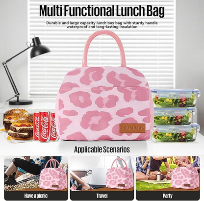 Lunch Bag Women/Men Lunch Box Women/Men (pink leopard)