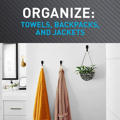3M CLAW 15 lb. 2 Drywall Silver Hooks & 2 Extra Picture Hangers, Heavyweight Hanging Solution for Backpacks, Jackets, Pictures and Room Decor, Cute Wall Hooks - 4 Pack
