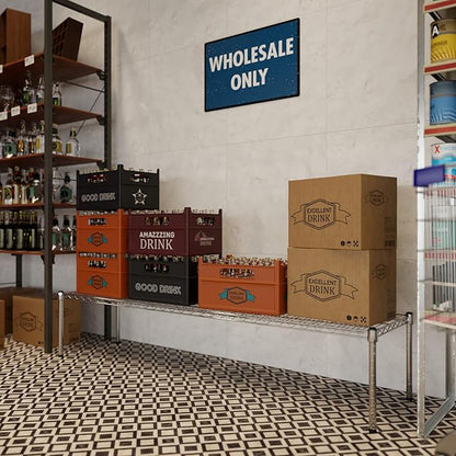 18" Deep x 72" Wide x 14" Height Wire Shelving Kit | 1-Tier | NSF Commercial Storage Rack Unit