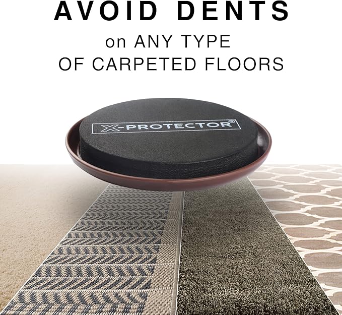 Furniture Sliders for Carpet X-PROTECTOR - 16 PCS Moving Pads 2 1/2" - Sliders for Furniture. Move Your Furniture Easily with Reusable Furniture Moving Sliders for Carpets!