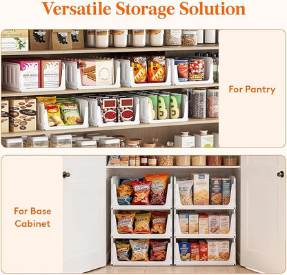 Lifewit 8 Pack Stackable Closet Organizers and Storage Basket for Clothes, Plastic Sweater Storage Bins for Wardrobe, Multifunctional Pants Organizer for RV, Pantry, Bathroom, Kitchen, Dorm, 24L