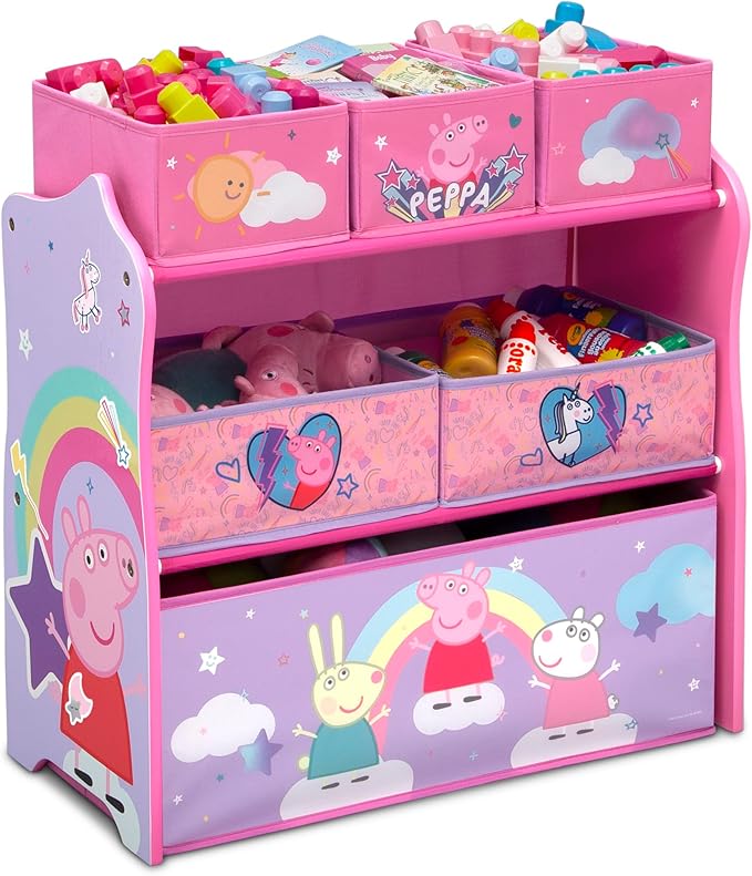 Delta Children Design & Store 6 Bin Toy Storage Organizer, Peppa Pig