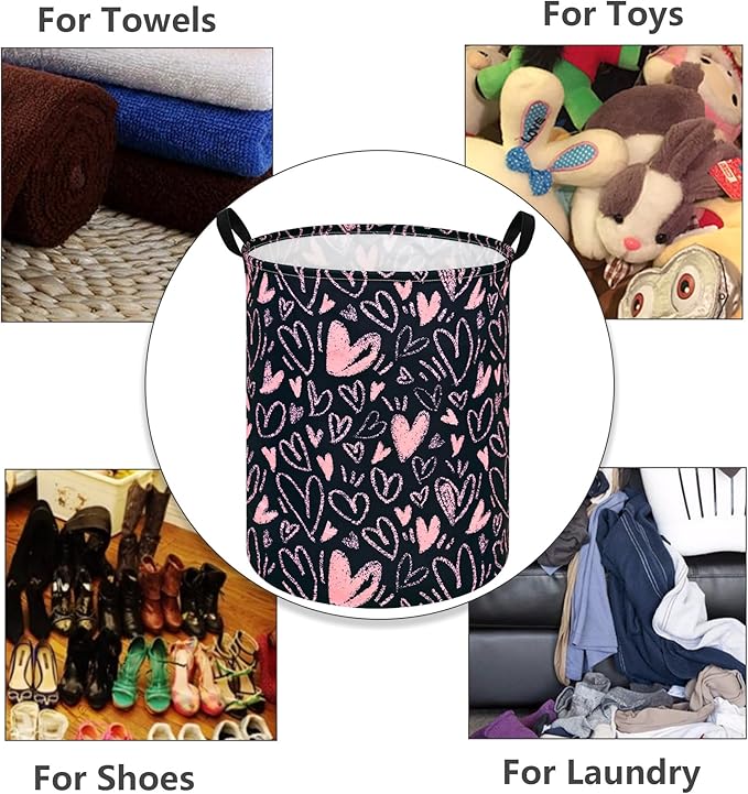 Girls Room Storage Basket Decor Organizer Bins Kids Hamper Storage Bins Toy Box Women Laundry Basket Large Canvas Collapsible Chest for Home/Dorm/Kitchen/Pet/Office/Closet/Shelf/Gift Baskets