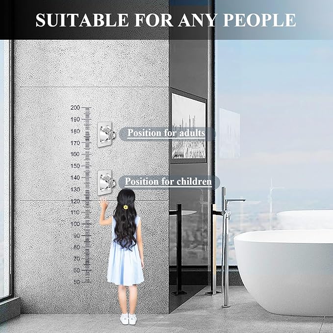Shower Head Holder Shower Wand Holder Wall Mount Adhesive Adjustable Handheld Shower Holder No Drilling Shower Head Bracket, Silver