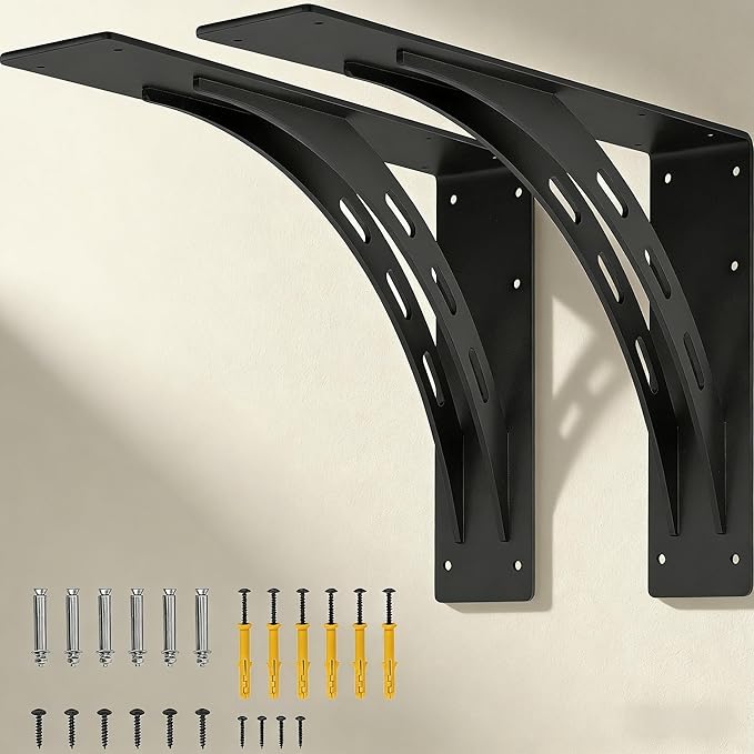 16 inch x 12 inch Heavy Duty Bracket,Granite Countertop Support Brackets, Heavy Duty Shelf Brackets , Max Load 1000 Lbs ,Mantel Brackets (Set of 2) - (16 " x 12 ")