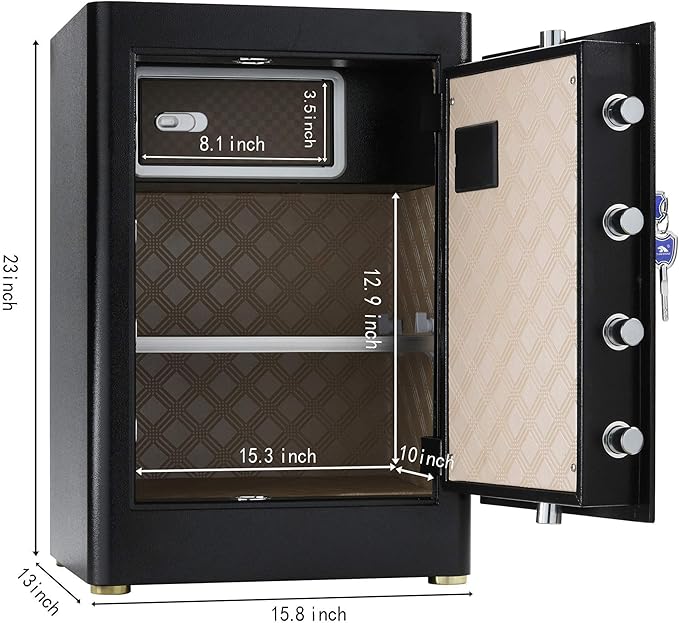 TIGERKING 𝐇𝐞𝐚𝐯𝐲 𝐃𝐮𝐭𝐲 Large Safe Box, 2.05 Cubic Feet Home Safe with Touch Screen Keypad & Built-in Lock Box, Digital Safes for Home Office