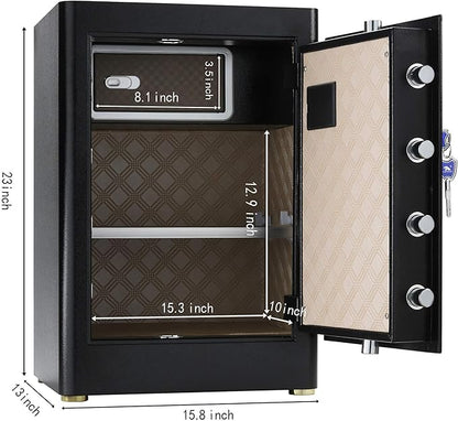 TIGERKING 𝐇𝐞𝐚𝐯𝐲 𝐃𝐮𝐭𝐲 Large Safe Box, 2.05 Cubic Feet Home Safe with Touch Screen Keypad & Built-in Lock Box, Digital Safes for Home Office