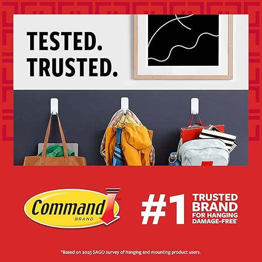 Command Indoor Medium Replacement Strips, 36 Strips, Damage-Free Wall Hanging, Re-Hang Medium Hooks for Home and Wall Decor, Holds up to 3 lb, White Adhesive