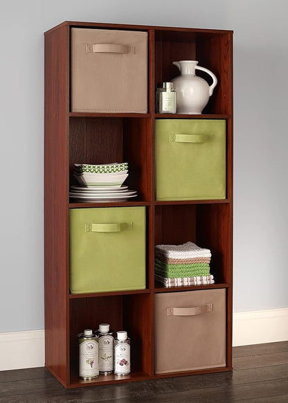 ClosetMaid Cubeicals 8 Cube Storage Shelf Organizer Bookshelf, Stackable, Vertical or Horizontal, Easy Assembly, Wood, Dark Cherry Finish