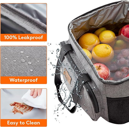 Lifewit Large Lunch Bag Insulated Lunch Box Soft Cooler Cooling Tote for Adult Men Women, Gray 24-Can (15L)