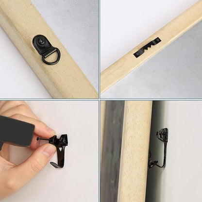 Mr. Pen- 220pc Black Picture Hanging Kit, Nails, Hooks & Hardware