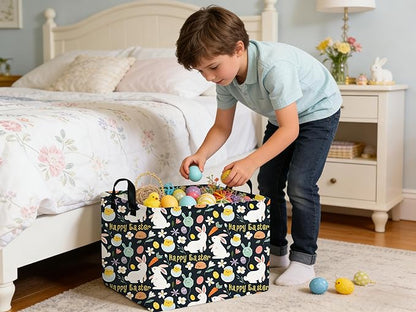 Rectangular Black Easter basket,Easter basket empty,Kids Storage Baskets for kids Bedroom,Gift Organizerm,Kids Storage Bin,Easters gift baskets,Kids home Decor(Black Easter)