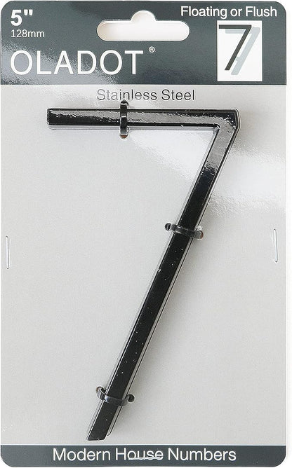 5" Stainless Steel Floating House Number, Metal Modern House Numbers, Mailbox Decor Number with Nail Kit, Coated Black, 911 Visibility Signage (7)