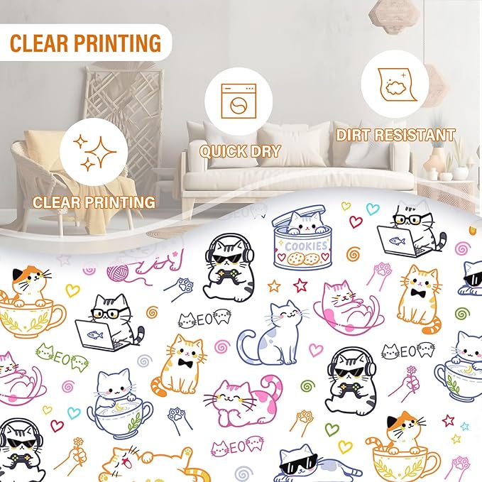 Rectangle Cat Storage Basket, Collapsible Storage Box Bin with Handles for Toy, Cat Laundry Hamper for Friend, Laundry Organizer for Room Nursery, Gifts for Chritsmas Thanksgiving 14.9x11x9.4in