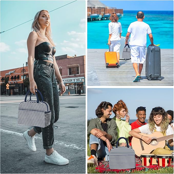 DALINDA Lunch Bag Women, Lunch Box for Women Men Reusable Insulated Lunch Tote Bag, Handbags Case High Capacity for Travel Work Picnic, Navy Blue