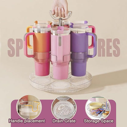 Water Bottle Organizer for Stanley Cup Holder Tumbler Storage Rack for Kitchen Cabinets Clear