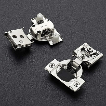 Ravinte 50 Pack 25 Pairs 1/2 inch Overlay Soft Close Hinges for Kitchen Cabinet Hinges Satin Nickel Hidden Hinges Stainless Steel Concealed Hinge self Closing