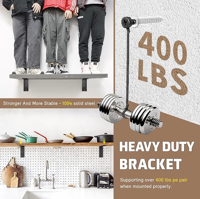 Countertop Support Bracket 14 Inch 3 Pack Countertop Bracket for Granite 3/8" Thick 14"x6"x2.5" Heavy Duty L Brackets Shelf Brackets Metal Corbels for Quartz/Granite/Wood/Concret/ Laminate Countertops