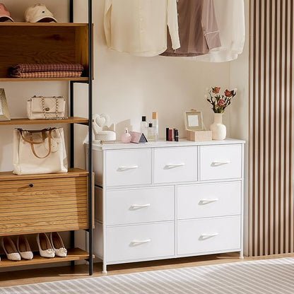OLIXIS Dresser for Bedroom with 7 Drawers, Wide Fabric Dresser for Storage and Organization, Bedroom Dressers, Chest of Drawers for Living Room, Closet