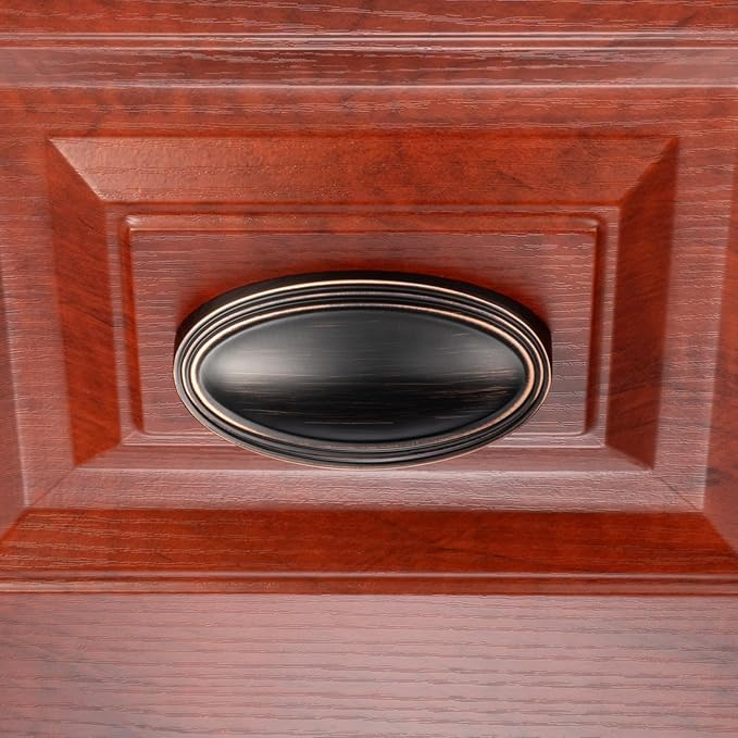 KOOFIZO 10 Pack 3 Inch Drawers Pulls Oil Rubbed Bronze Cabinet Handles Bronze Cabinet Cup Pulls for Kitchen Cabinets P33 Drawer Dresser Cupboard Bedroom Bathroom