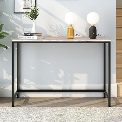 HOMERECOMMEND Console Table for Entryway Narrow Sofa Tables Entryway Table Rustic Narrow Entrance Console Tables Front Door Console Table Accent Table for Living Room Corridor Hallway White Oak