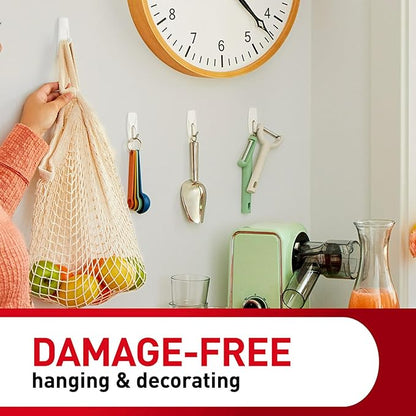 Command 5 lb Large Utility Hooks, 14 Hooks and 16 Strips, Damage-Free Hanging Wall Hook with Adhesive Strips, No Tools Required, Great for Home Kitchen Office Organization